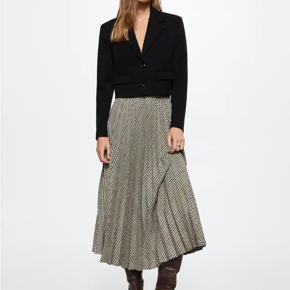 Mango Plaid Maxi Skirt